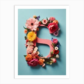 Letter S Made Of Flowers 2 Art Print