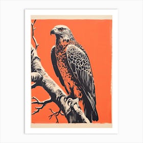 Harpy Eagle, Woodblock Animal Drawing 3 Art Print