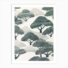 Trees In The Snow Art Print