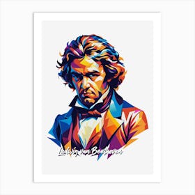 Ludwig Van Beethoven 02 Portrait WPAP Pop Art Art Print