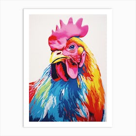 Andy Warhol Style Bird Rooster 1 Art Print