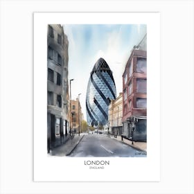 London England Watercolour Travel Poster 3 Art Print