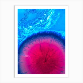 Blue And Pink Flower Art Print