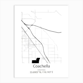 Coachella,United States Minimalist Map 1 Art Print