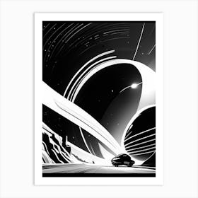 Space Time Noir Comic Space Art Print