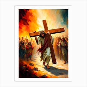 Jesus Carrying The Cross Art Print