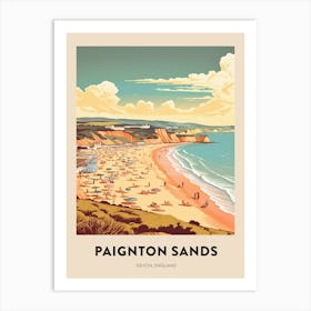 Devon Vintage Travel Poster Paignton Sands Art Print
