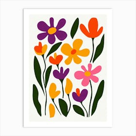 Flowers On A White Background 18 Art Print