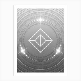 Geometric Glyph in White and Silver with Sparkle Array n.0036 Art Print