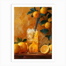 Oranges And Iced Tea Art Print