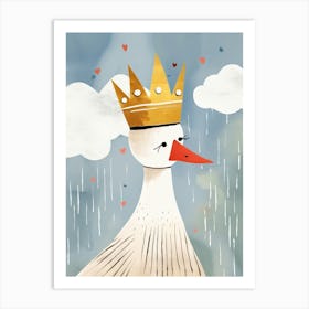 Little Goose 1 Wearing A Crown Art Print