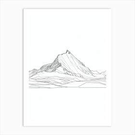 Mount Washington Usa Line Drawing 7 Art Print