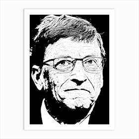 Bill Gates Black In White Art Print