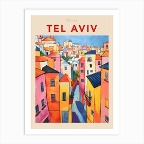 Tel Aviv Israel Fauvist Travel Poster Art Print