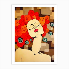 Woman With Red Hair Art Print