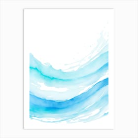 Blue Ocean Wave Watercolor Vertical Composition 19 Art Print