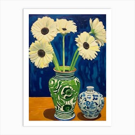 Flowers In A Vase Still Life Painting Daisy 2 Art Print