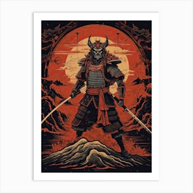 Samurai Rinpa School Style Illustration 6 Art Print