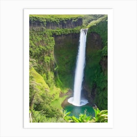 Wailua Falls, United States Realistic Photograph (2) Art Print