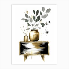 Gold Vase Art Print