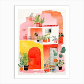 A House In Positano, Abstract Risograph Style 3 Art Print