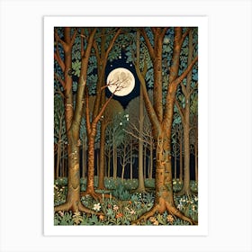 William Morris Moonlight In The Woods 79 Art Print