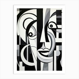 Identity Abstract Black And White 1 Art Print