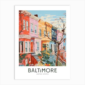 Baltimore, United States Maximalist Travel Poster Vibrant Colour  Art Print