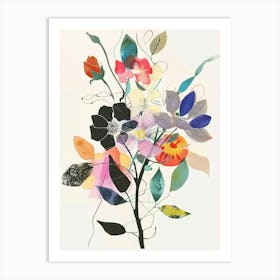 Moonflower 1 Collage Flower Bouquet Art Print