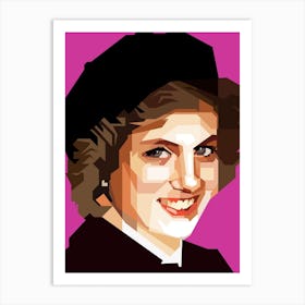 Princes Diana Most Loved Around A World In Retro Art Print