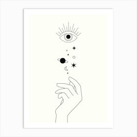 Eye Of God stars hand drawing illustration Art Print