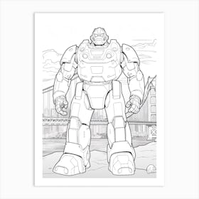 San Fransokyo (Big Hero 6) Fantasy Inspired Line Art 2 Art Print