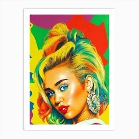 Miley Cyrus Colourful Pop Art Art Print