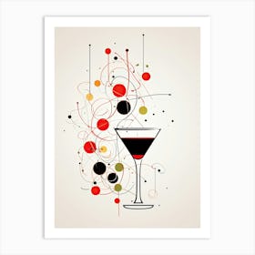 Mid Century Modern Zombie Floral Infusion Cocktail 1 Art Print