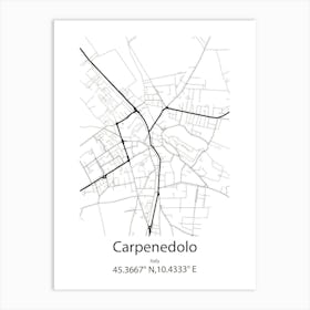 Carpenedolo,Italy Minimalist Map Art Print