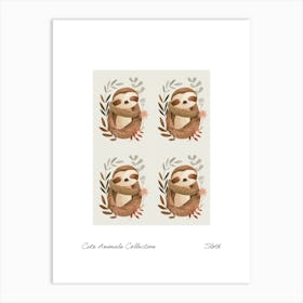 Cute Animals Collection Sloth 1 Art Print