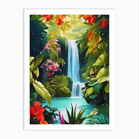 Waterfall In The Jungle Art Print