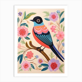 Pink Scandi Barn Swallow 2 Art Print