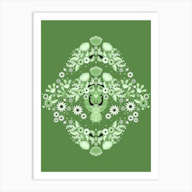 Rhinoceros Beetle, Green Version Art Print