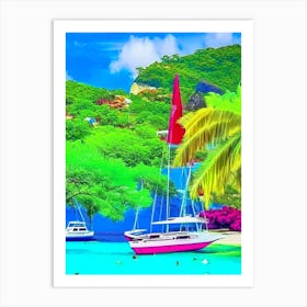 Bequia Island Saint Vincent And The Grenadines Pop Art Photography Tropical Destination Art Print