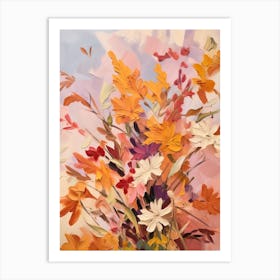 Fall Flower Painting Asters 4 Art Print