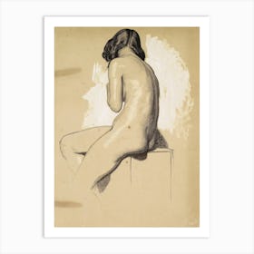 Nude Sitting On A Stool Art Print