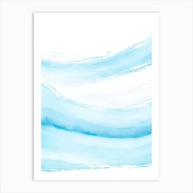 Blue Ocean Wave Watercolor Vertical Composition 25 Art Print