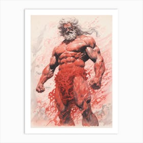  A Drawing Of Poseidon In The Style Of Neoclassical 7 Art Print
