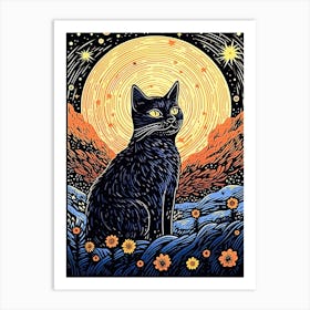 Meteorite Mouser, Psychedelic Cats series Art Print