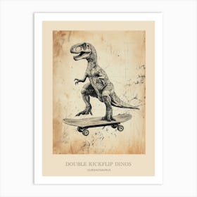 Ouranosaurus Vintage Dinosaur Poster 2 Art Print