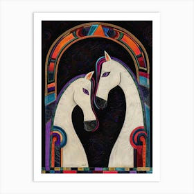 Two Horses In Love Art Print