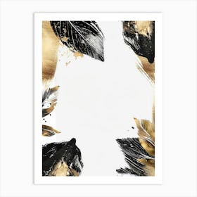 Gold And Black Abstract Painting 15 Art Print