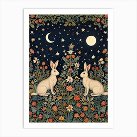 William Morris Rabbits In The Moonlight 1 Art Print