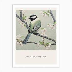 Ohara Koson Inspired Bird Painting Carolina Chickadee 1 Poster Art Print